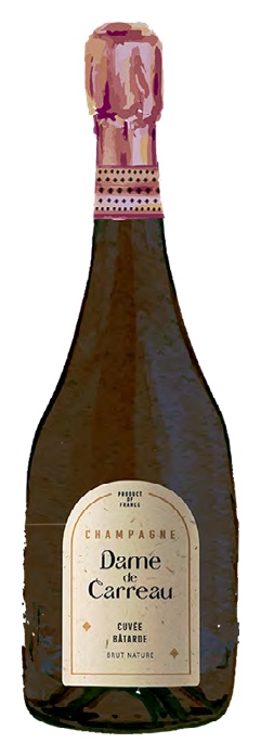 Bottiglia di Champagne Dame de Carreau Cuvée Bâtarde 2017 Brut Nature